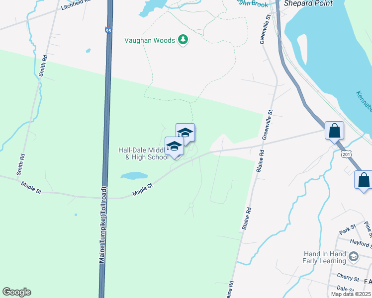 map of restaurants, bars, coffee shops, grocery stores, and more near 97 Maple Street in Farmingdale