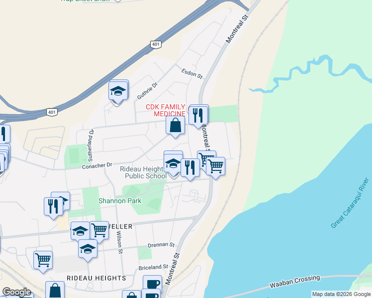 map of restaurants, bars, coffee shops, grocery stores, and more near 58 Folger Street in Kingston