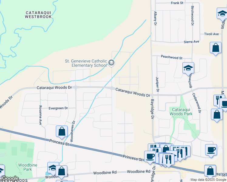 map of restaurants, bars, coffee shops, grocery stores, and more near 356 Holden Street in Kingston