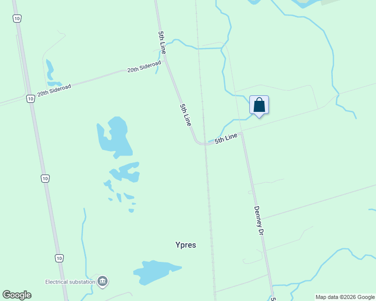 map of restaurants, bars, coffee shops, grocery stores, and more near 7460 Line 5 in Simcoe County