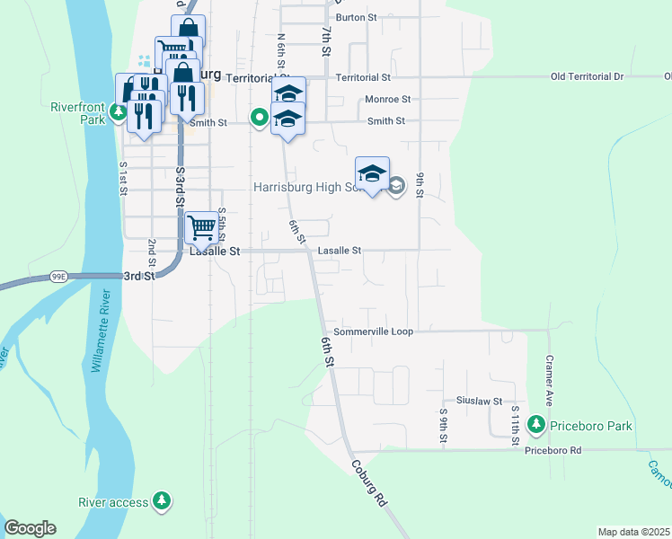 map of restaurants, bars, coffee shops, grocery stores, and more near 690 Lasalle Street in Harrisburg