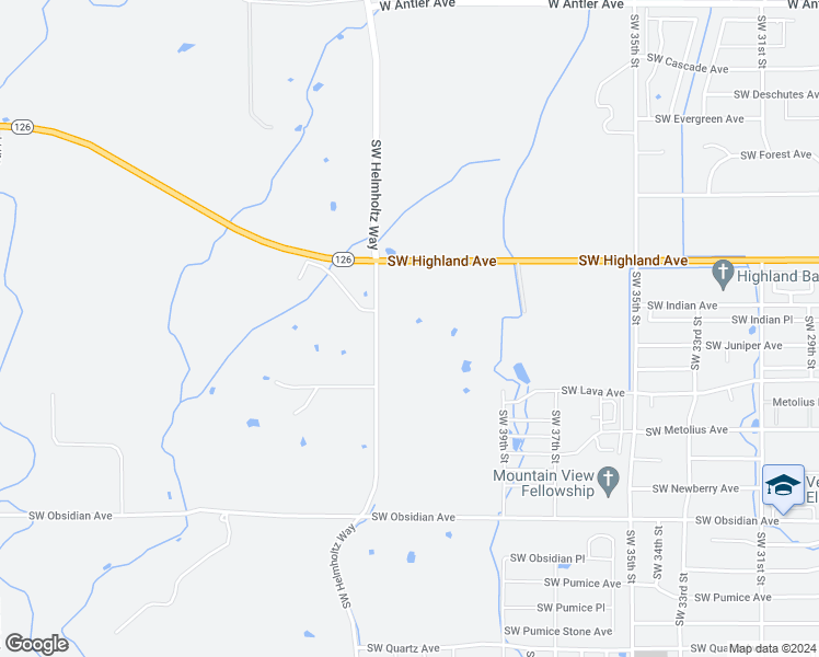 map of restaurants, bars, coffee shops, grocery stores, and more near 4200 Oregon 126 in Redmond