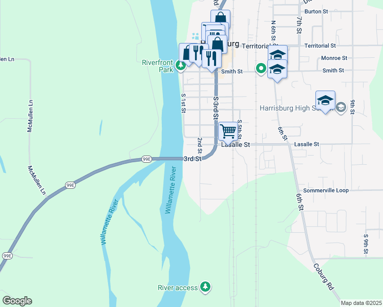 map of restaurants, bars, coffee shops, grocery stores, and more near 640 South 2nd Street in Harrisburg