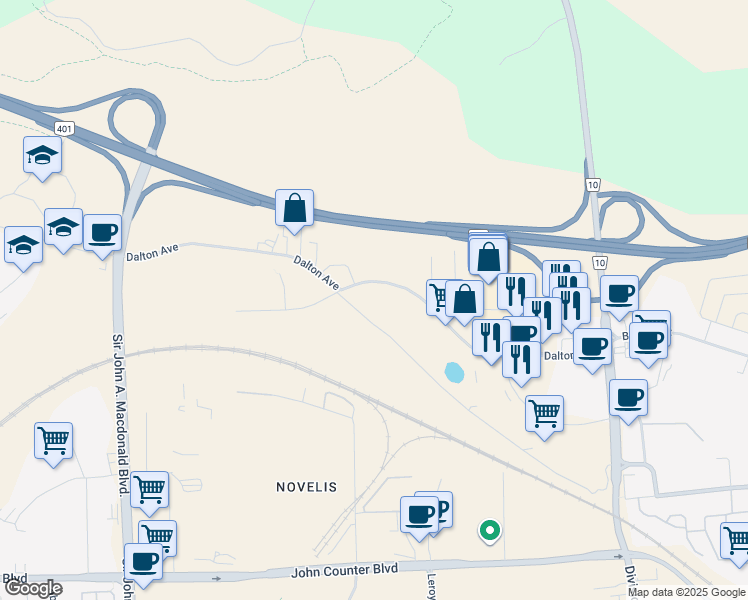 map of restaurants, bars, coffee shops, grocery stores, and more near 244 Dalton Avenue in Kingston