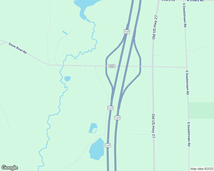 map of restaurants, bars, coffee shops, grocery stores, and more near Snow Bowl Road in Houghton Lake