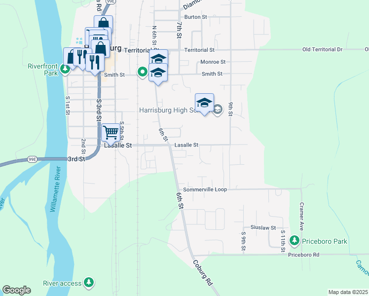 map of restaurants, bars, coffee shops, grocery stores, and more near 690 Lasalle Street in Harrisburg