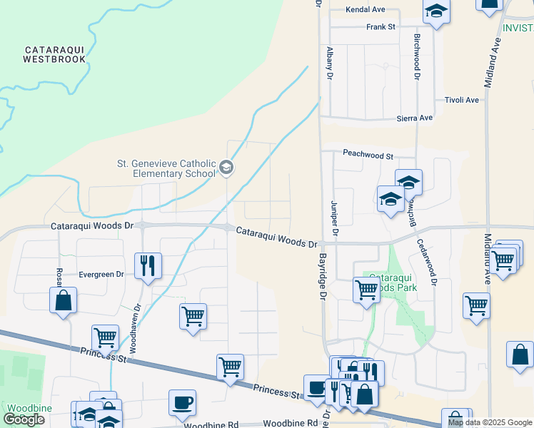 map of restaurants, bars, coffee shops, grocery stores, and more near 356 Holden Street in Kingston