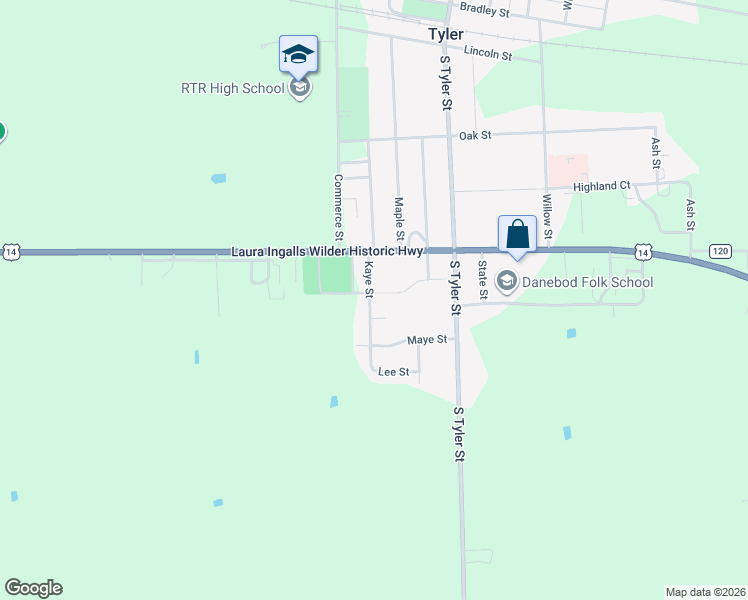 map of restaurants, bars, coffee shops, grocery stores, and more near 502 Kaye Street in Tyler
