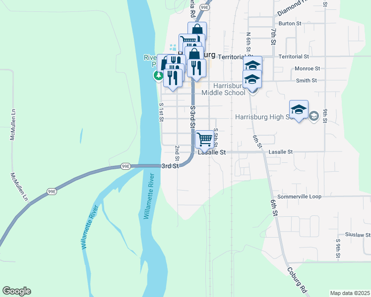 map of restaurants, bars, coffee shops, grocery stores, and more near 255 Lasalle Street in Harrisburg
