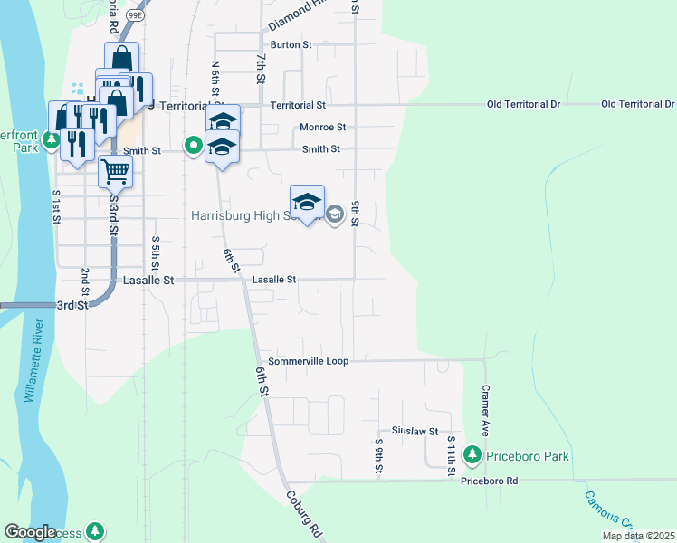 map of restaurants, bars, coffee shops, grocery stores, and more near 865 Lasalle Street in Harrisburg