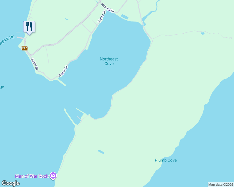 map of restaurants, bars, coffee shops, grocery stores, and more near Over Cove Road in Freeport