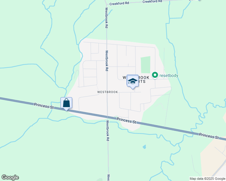 map of restaurants, bars, coffee shops, grocery stores, and more near 1217 Westbrook Road in Kingston