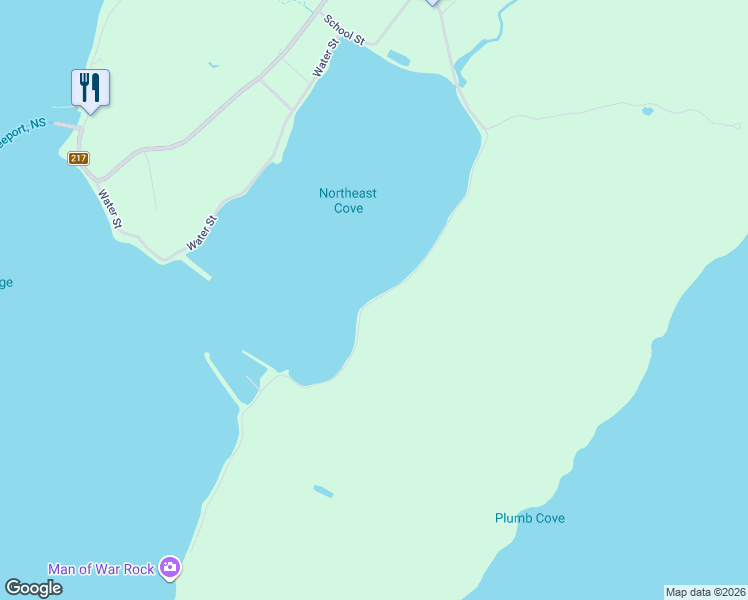 map of restaurants, bars, coffee shops, grocery stores, and more near Over Cove Road in Freeport