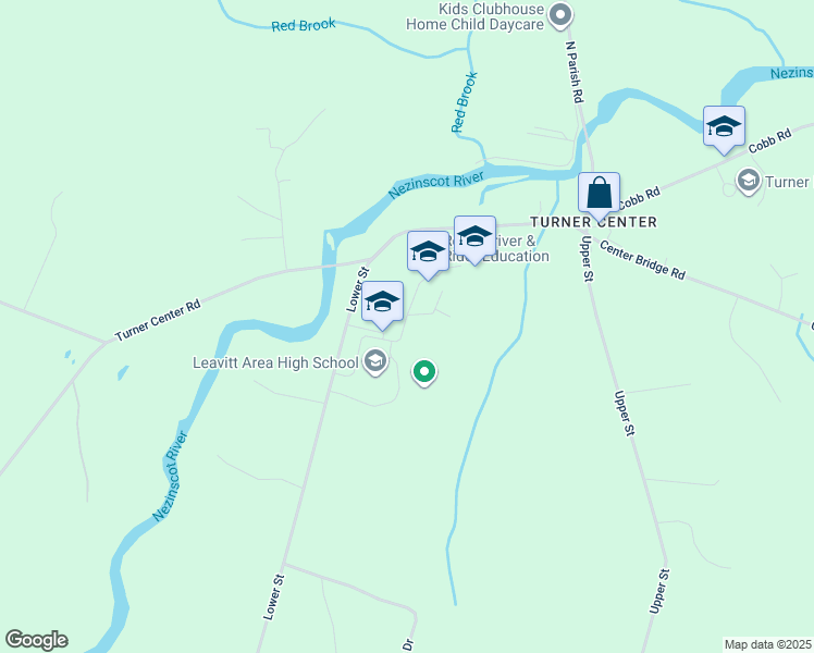 map of restaurants, bars, coffee shops, grocery stores, and more near 21 Matthews Way in Turner