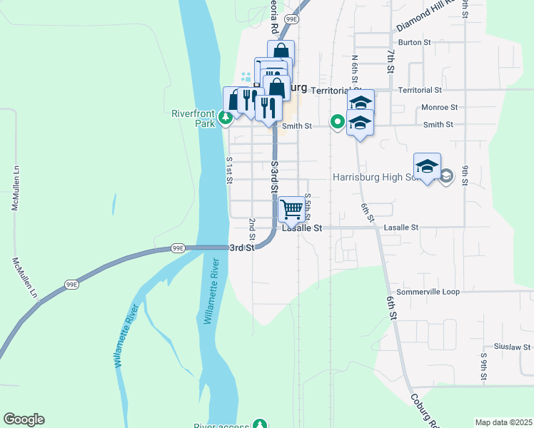 map of restaurants, bars, coffee shops, grocery stores, and more near 580 South 3rd Street in Harrisburg