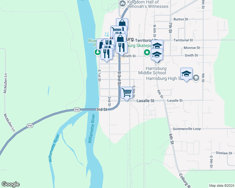 map of restaurants, bars, coffee shops, grocery stores, and more near 290 Fountain Street in Harrisburg