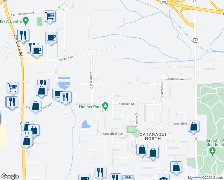 map of restaurants, bars, coffee shops, grocery stores, and more near 2645 Delmar Street in Kingston