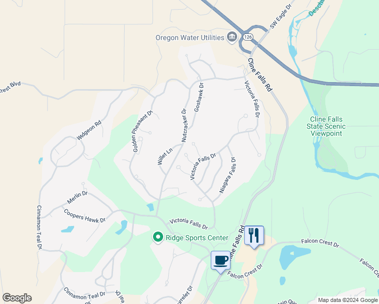 map of restaurants, bars, coffee shops, grocery stores, and more near 8073 Pony Falls Drive in Redmond