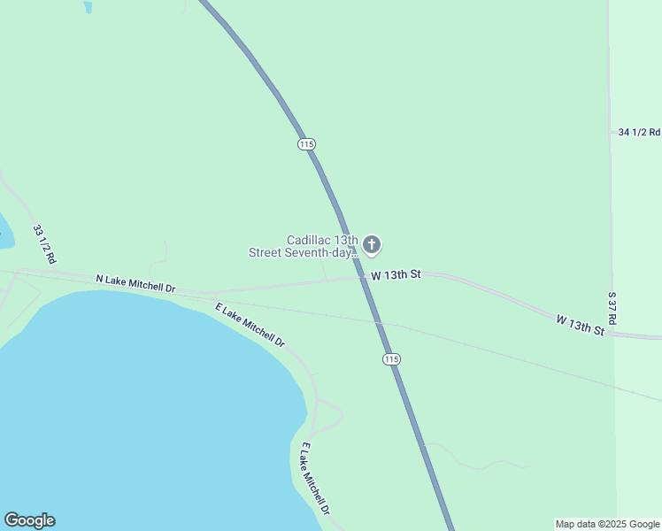 map of restaurants, bars, coffee shops, grocery stores, and more near 4800-4898 White Pine Lane in Cadillac