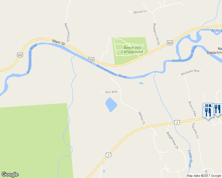 map of restaurants, bars, coffee shops, grocery stores, and more near 42 Dori Way in Carroll