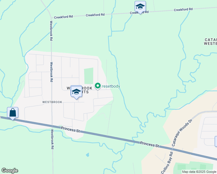 map of restaurants, bars, coffee shops, grocery stores, and more near 1350 Woodfield Crescent in Kingston