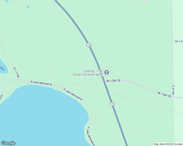 map of restaurants, bars, coffee shops, grocery stores, and more near 4800 White Pine Lane in Cadillac