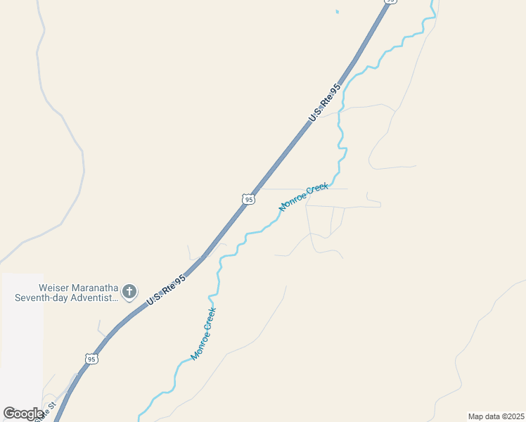 map of restaurants, bars, coffee shops, grocery stores, and more near 822 US Highway 95 in Weiser