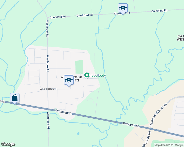 map of restaurants, bars, coffee shops, grocery stores, and more near 1350 Woodfield Crescent in Kingston