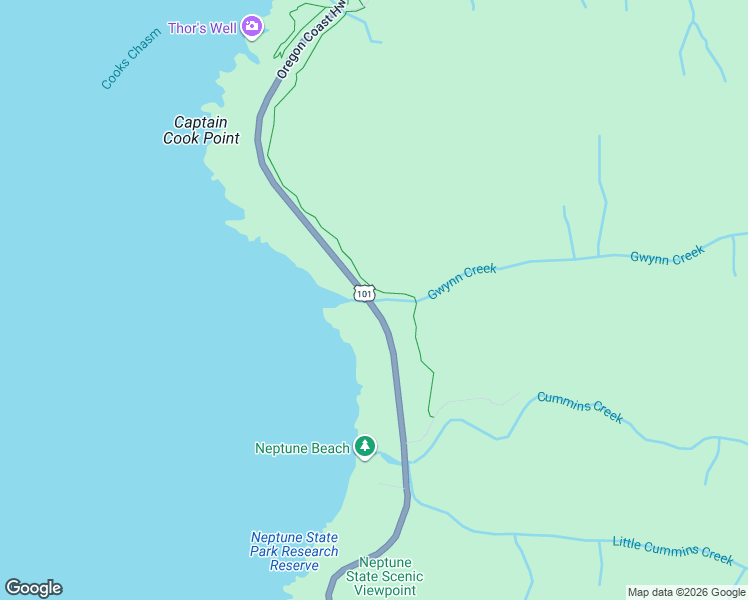 map of restaurants, bars, coffee shops, grocery stores, and more near 2400 U.S. 101 in Yachats