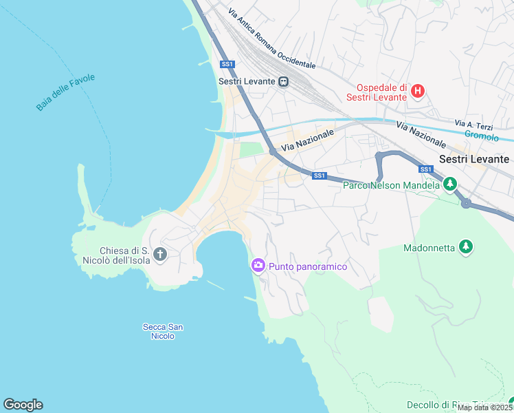 map of restaurants, bars, coffee shops, grocery stores, and more near 21 Piazza Aldo Moro in Sestri Levante