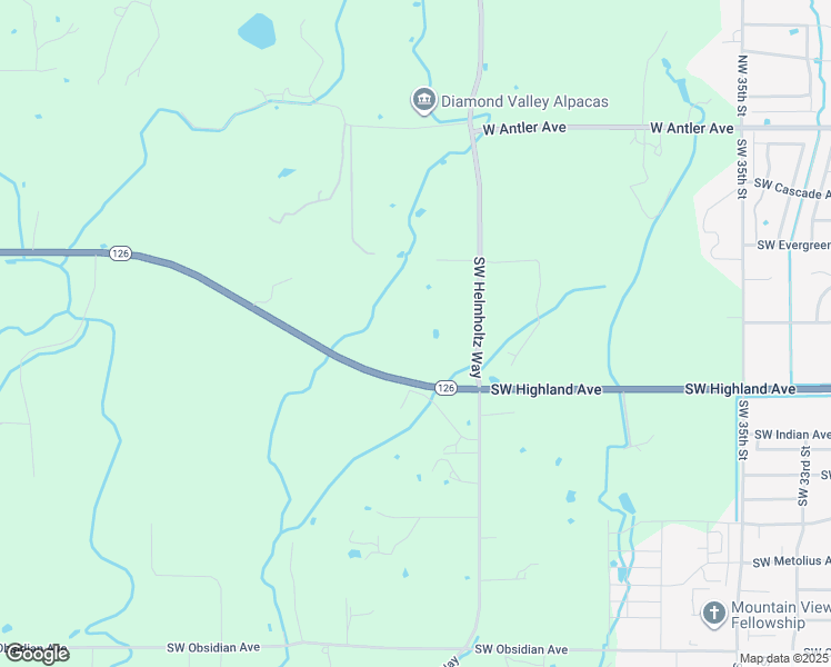 map of restaurants, bars, coffee shops, grocery stores, and more near 4553 Oregon 126 in Redmond