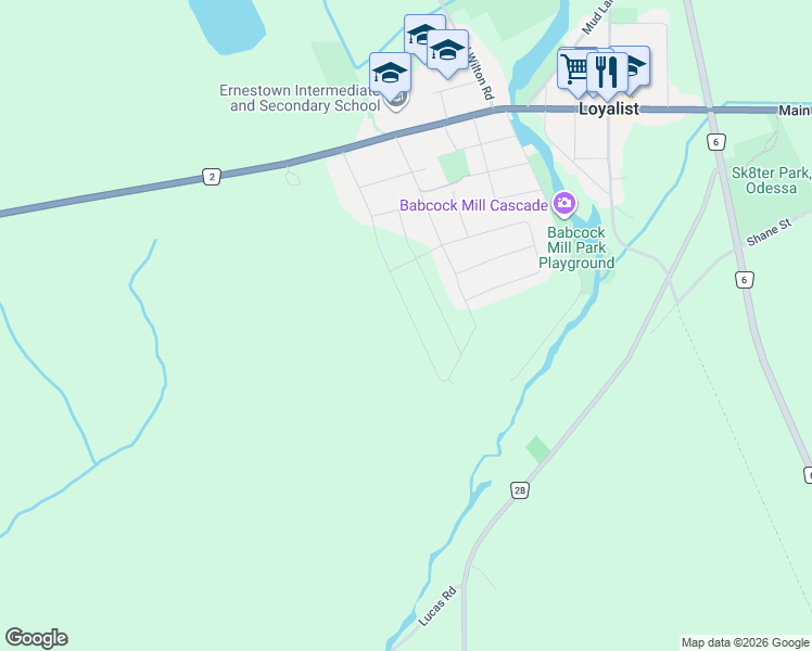 map of restaurants, bars, coffee shops, grocery stores, and more near 48 Potter Drive in Odessa