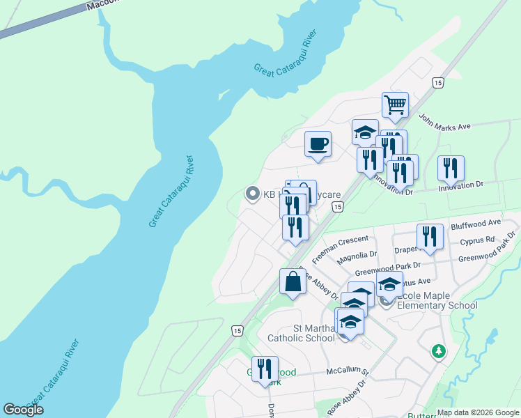 map of restaurants, bars, coffee shops, grocery stores, and more near 1425 Summer Street in Kingston