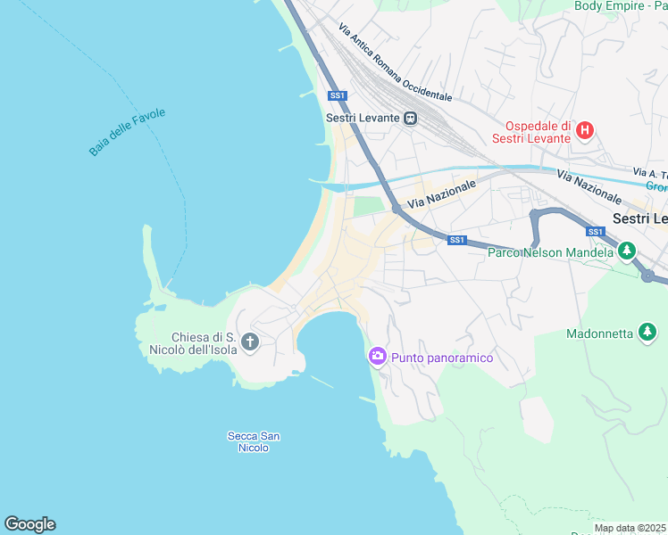 map of restaurants, bars, coffee shops, grocery stores, and more near 29 Vico Marina di Ponente in Sestri Levante