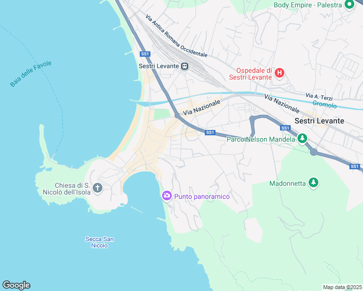 map of restaurants, bars, coffee shops, grocery stores, and more near 15 Via Privata Unione Sovietica in Sestri Levante