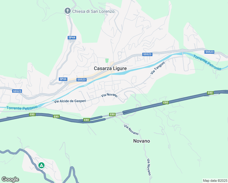 map of restaurants, bars, coffee shops, grocery stores, and more near 2 Via San Lazzaro in Casarza Ligure