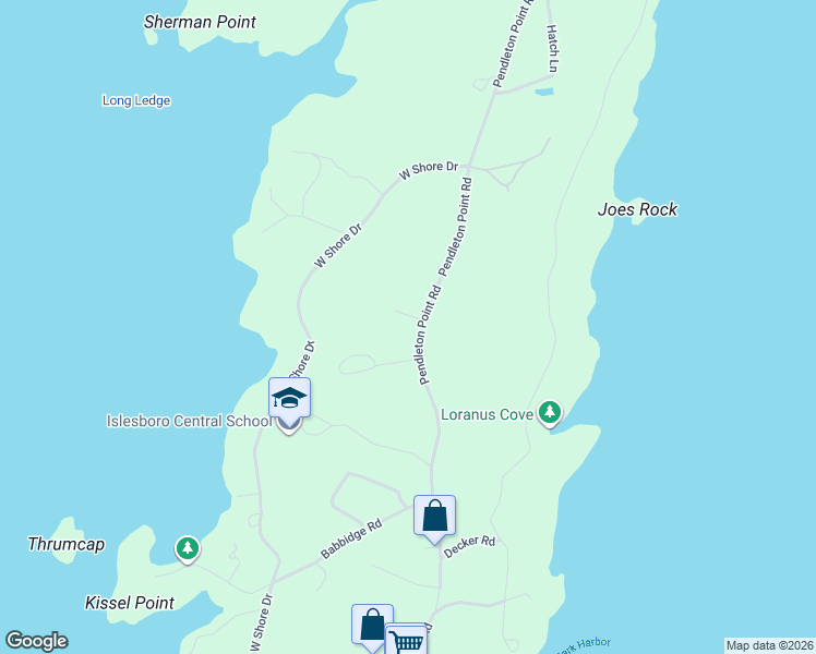 map of restaurants, bars, coffee shops, grocery stores, and more near 371 Pendleton Point Road in Islesboro