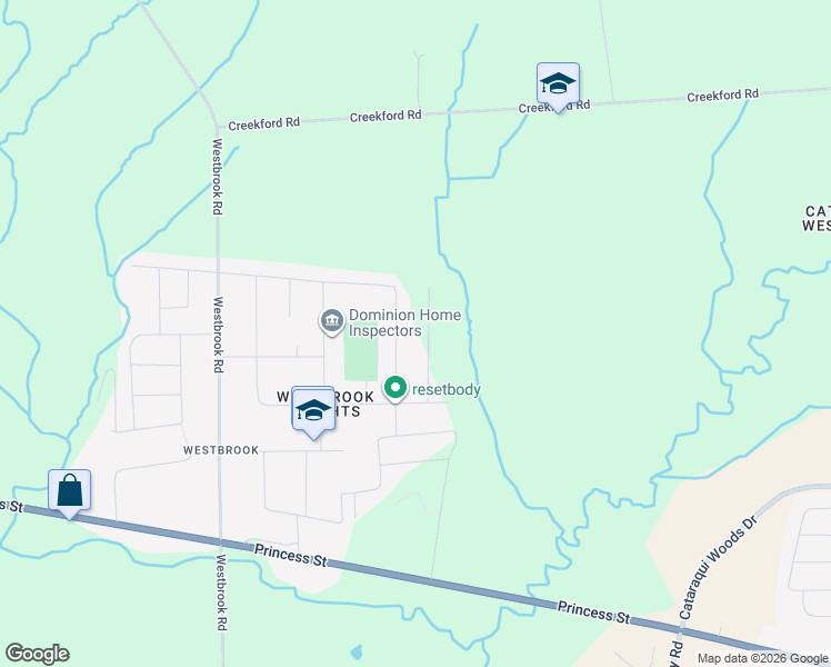 map of restaurants, bars, coffee shops, grocery stores, and more near 1335 Turnbull Way in Kingston