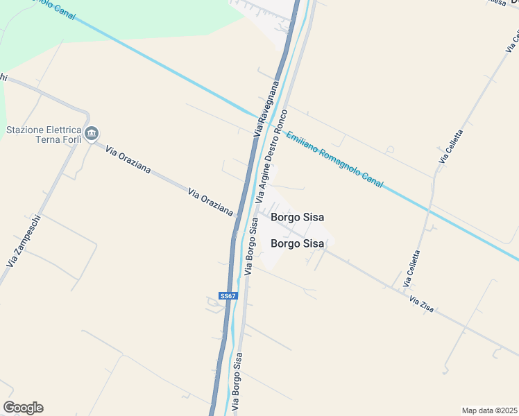 map of restaurants, bars, coffee shops, grocery stores, and more near 222 Via Argine Destro Ronco in Borgo Sisa
