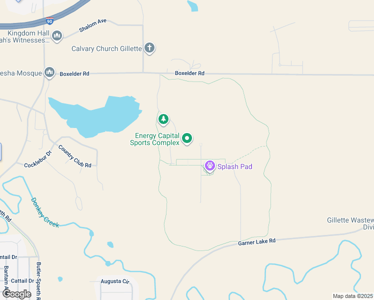map of restaurants, bars, coffee shops, grocery stores, and more near 3400 Garner Lake Road in Gillette