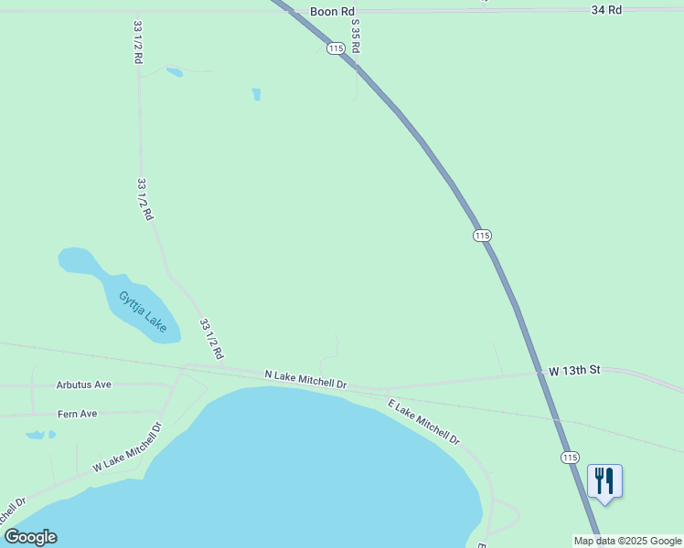 map of restaurants, bars, coffee shops, grocery stores, and more near in Cadillac