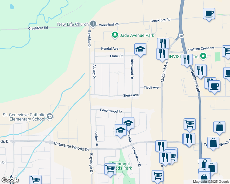 map of restaurants, bars, coffee shops, grocery stores, and more near 1439 Apollo Terrace in Kingston