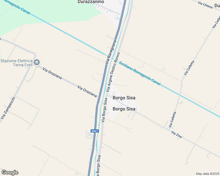 map of restaurants, bars, coffee shops, grocery stores, and more near 222 Via Argine Destro Ronco in Borgo Sisa