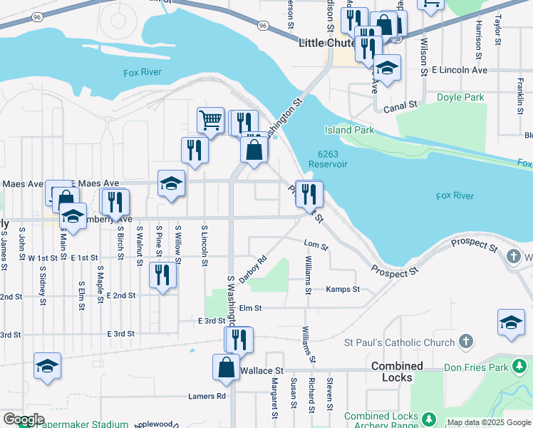 map of restaurants, bars, coffee shops, grocery stores, and more near 1020 East Kimberly Avenue in Kimberly