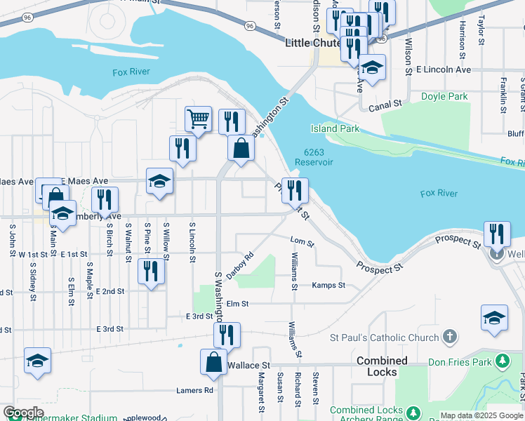 map of restaurants, bars, coffee shops, grocery stores, and more near 1032 East Kimberly Avenue in Kimberly
