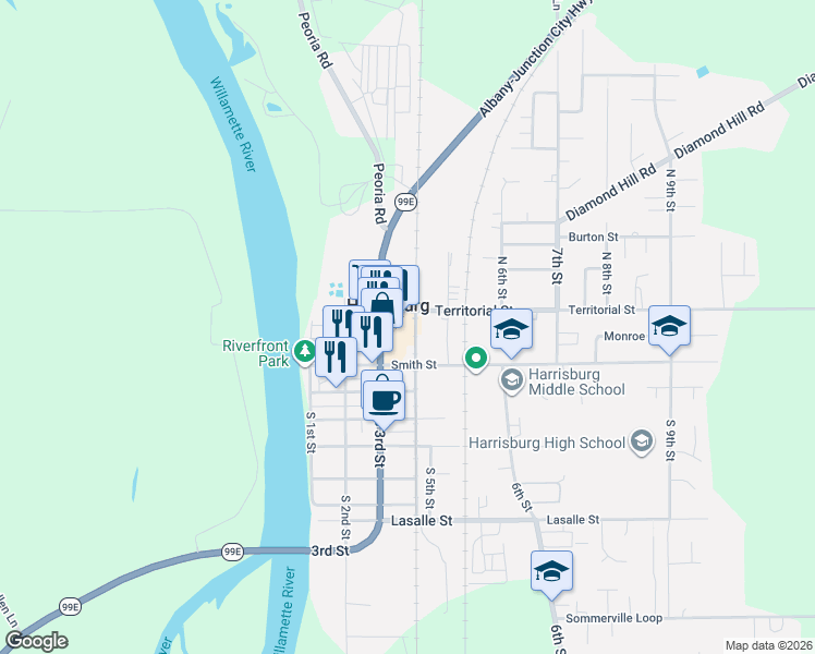 map of restaurants, bars, coffee shops, grocery stores, and more near 230 North 3rd Street in Harrisburg