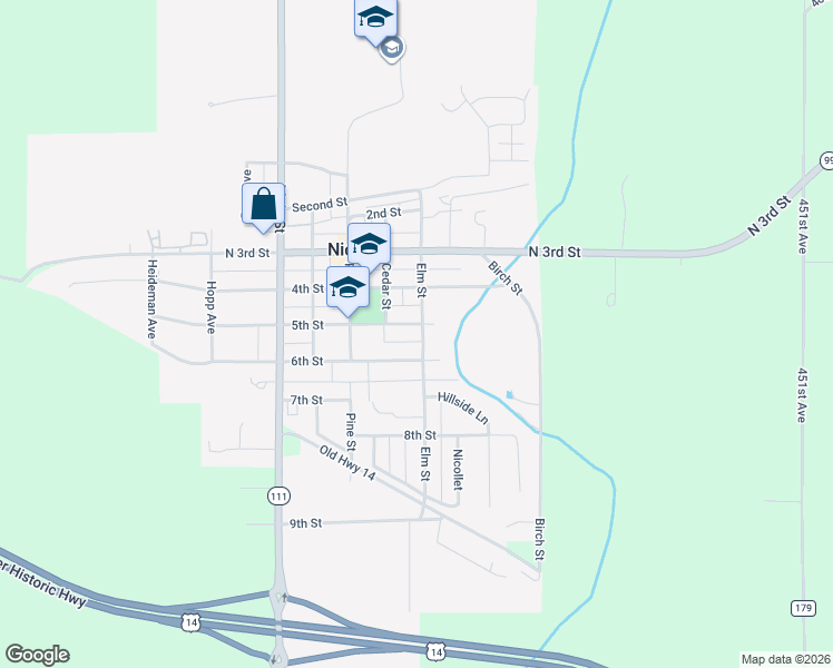 map of restaurants, bars, coffee shops, grocery stores, and more near 827 5th Street in Nicollet