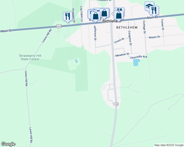 map of restaurants, bars, coffee shops, grocery stores, and more near 92 Pinewood Avenue in Bethlehem