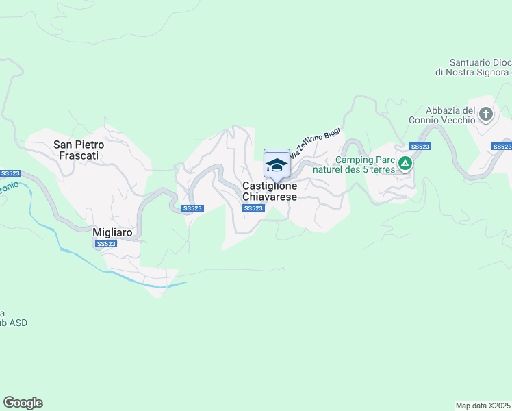 map of restaurants, bars, coffee shops, grocery stores, and more near 57B Via Antonio Canzio in Castiglione Chiavarese