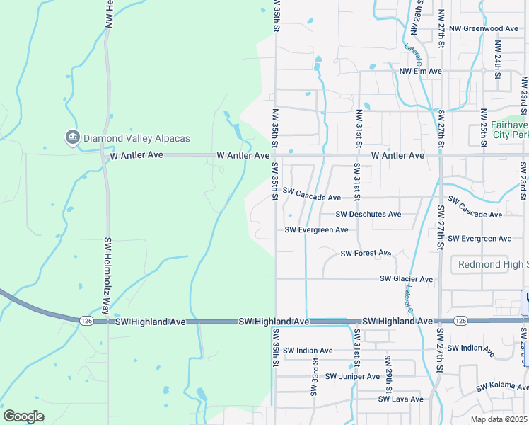 map of restaurants, bars, coffee shops, grocery stores, and more near 333 Southwest 35th Street in Redmond